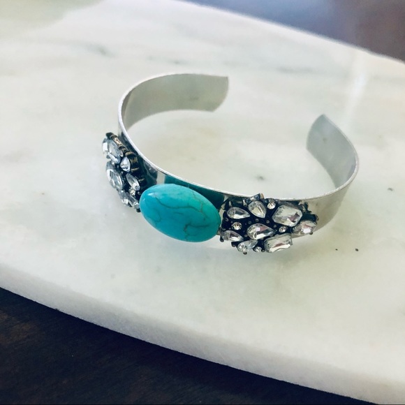 Silver Turquoise Cuff Bracelet - Picture 1 of 3